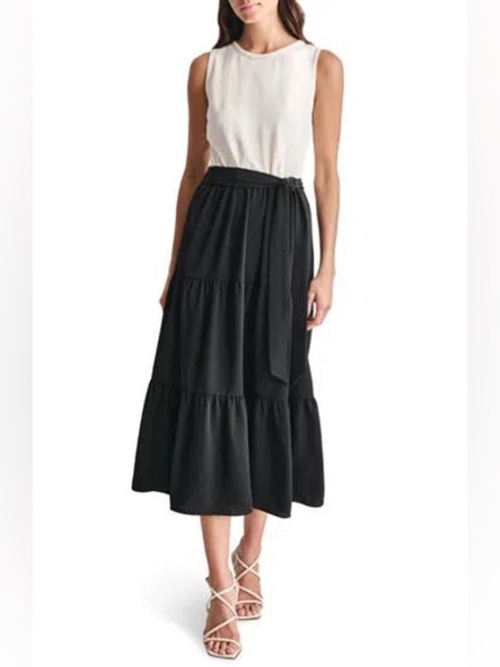 NWT DKNY Colorblock Tiered Midi Dress size 4